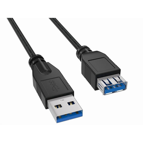 Cable Leader 1ft SuperSpeed USB 3.0 Cable Type A to Type A Male to Female Extension Cable, Up to 4.8 Gbps, Black