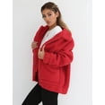 thumbnail image 4 of Abrigo PRETTYGARDEN Oversized de Forro Sherpa Rojo XL, 4 of 6