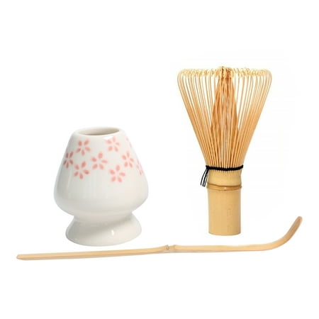 

3 in 1 Matcha Set Bamboo Whisk Teaspoon Handmade Tea Sets Indoor Kitchen Tea\-making Tools Festival Christmas Gifts white