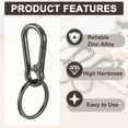 thumbnail image 4 of Uxcell Metal Keychains Keyring Hook Clip Key Rings, Zinc Alloy Key Chain Holder Organizer for Men & Women Home Car Keys Matte Black, 4 of 7