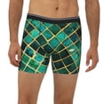 thumbnail image 2 of Salouo Green Mosaic Glass Pattern Men's Boxer Briefs, Soft & Breathable Underwear Elastic Waistband Briefs for Men,1-Pack, 2 of 7
