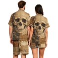 thumbnail image 6 of JULMCOMO Halloween Matching Pajamas for Couples Horror Skull Print Short Sleeve Soft Party Two Piece Sets Loose Fit Holiday Lounge Sets Camel-Women XL, 6 of 6