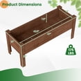 thumbnail image 3 of Costway 1 PCS Wooden Raised Garden Bed with Legs, Drainage Holes, Natural Fir Outdoor Garden Box Dark Brown, 3 of 11