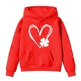 thumbnail image 4 of Ymyiu Hoodie Teen Girl Girls Crop Tops Hoodies Long Sleeve Pullover Soft Casual Cute Kids Sweatshirts 4T 5T(Red, 4-5 Years), 4 of 4