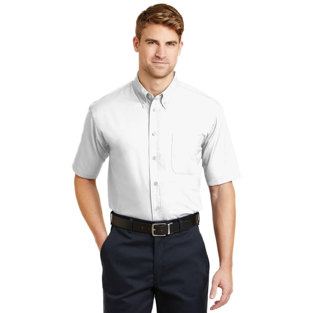 CornerStone - Camiseta de sarga SuperPro de manga corta 4XL blanca Piedra angular SP18