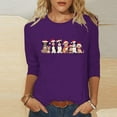 thumbnail image 2 of 3/4 Sleeve Tops for Women Plus Size Round Neck Casual Print Christmas T Shirt Long Sleeve Tee Tops, 2 of 5