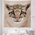 thumbnail image 1 of Animal Tapestry, Leopard Portrait Wildlife Tropical Feline Illustration, Fabric Wall Hanging Decor for Bedroom Living Room Dorm, 5 Sizes, Umber Brown Cocoa, by Ambesonne, 1 of 1