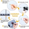 thumbnail image 7 of LONGHEXINA 2 Pcs 3 & 4 Slots Broom Holder Wall Mount with Hooks for Home Cleaning Supplies, 7 of 7