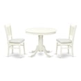 thumbnail image 1 of Pemberly Row Antique 3-piece Dining Set with Linen Fabric Seat in White, 1 of 6