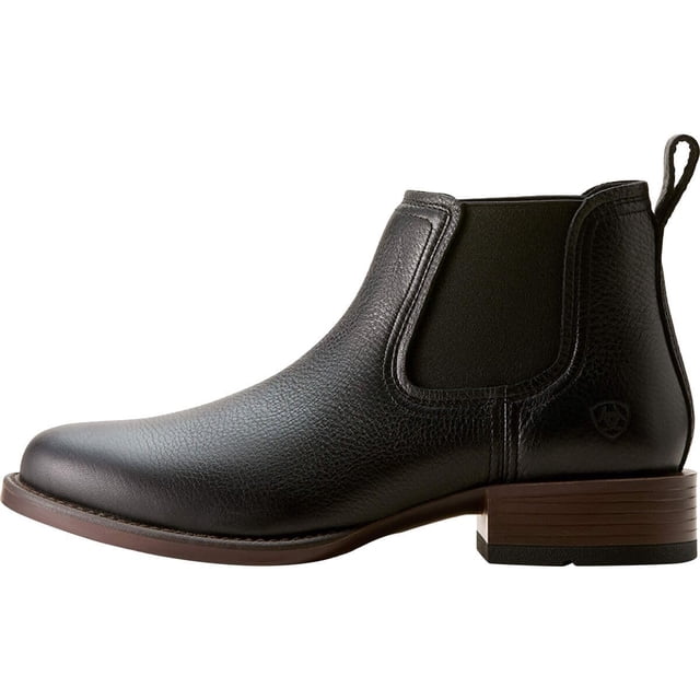 Bota vaquera ARIAT Booker Ultra con punta redonda para hombre, color negro 12
