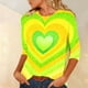 thumbnail image 4 of Xuyuer Valentine's Day 3/4 Sleeve Tee - Ladies' 3/4 Sleeve Printed T-Shirt for Romantic Date Nights, Love-Themed Photo Shoots, Unique Heart Pattern Statement Wear & Couples' Matching Style, 4 of 6