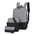 thumbnail image 3 of JOGZMZ Color Block Men's Backpack Set, 3-Piece USB Charging Laptop Bag, Waterproof Oxford Cloth Travel Backpack, 3 of 7