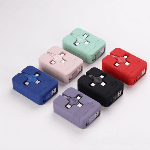Soporte para teléfono móvil con cable de datos Macaron 3 en 1 retráctil 3 en 1 en forma de C adecuado para cable de carga ultrarrápida