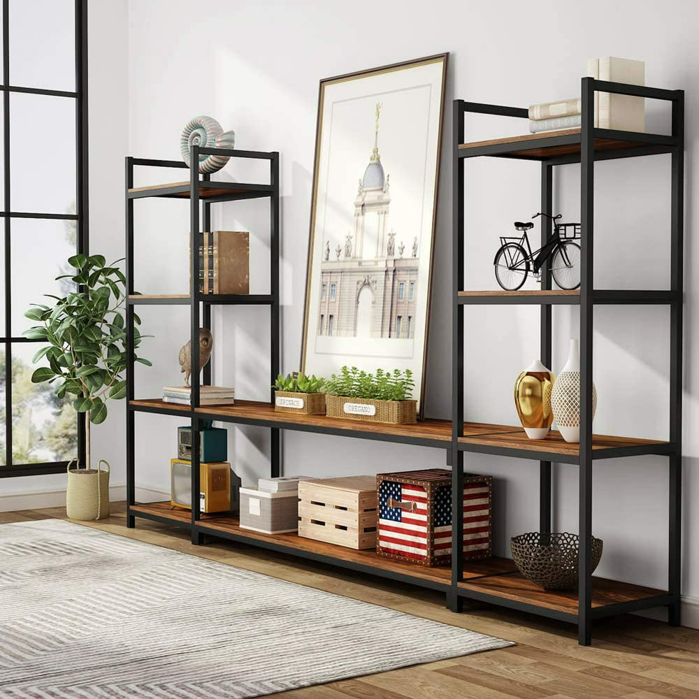 Large 3 Piece Entertainment Center Wall Units With Storage Shelves