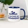 thumbnail image 4 of CafePress - I'd Rather Be Swimming Mug - 11 oz Ceramic Mug - Novelty Coffee Tea Cup, 4 of 6