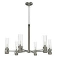 thumbnail image 2 of Hunter - River Mill 6-light Brushed Nickel, Large Chandelier, Dimmable, Rustic Style, Candle Shaped, for Bedrooms, Dining, Living Rooms - 19477, 2 of 7