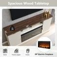 thumbnail image 4 of SinCiDo Fluted Fireplace TV Stand for 80 inch, Entertainment Center with 36" Electric Fireplace, 2 Drawers and Adjustable Shelves, Wood TV Stand for Living Room, 4 of 7