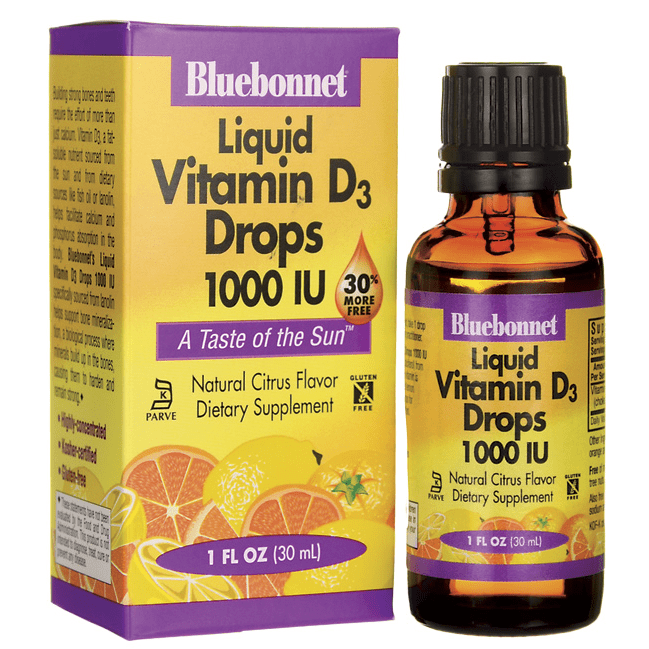Bluebonnet Liquid Vitamin D3 Drops 1000 Iu, Citrus, 1 FL Oz
