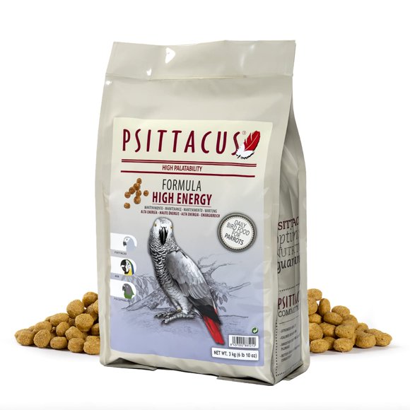 Psittacus High Energy 6.6 lb | Complete Pellet Diet for African Greys, Macaws and Other African Parrots | Premium Food for Birds, 100% no-GMO