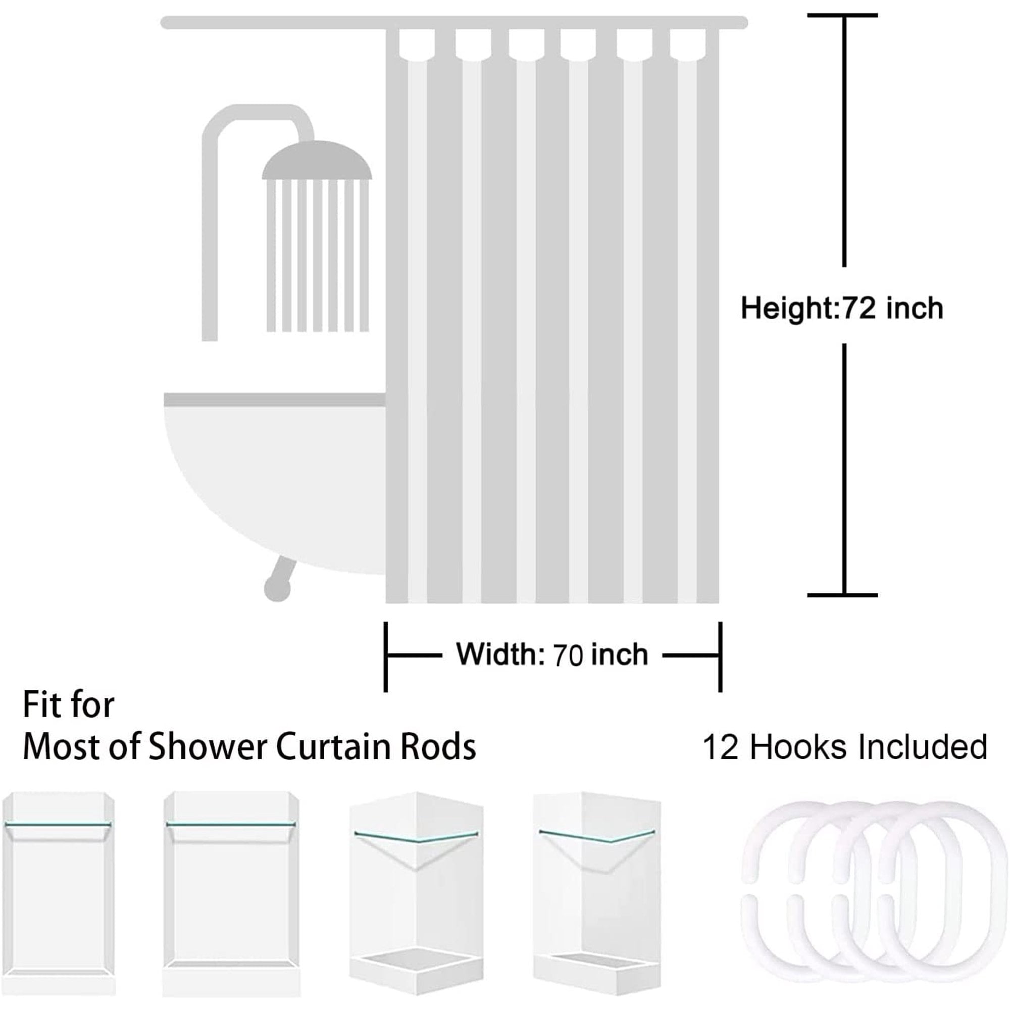 Coastal Lighthouse Shower Curtain, Bluish Violet Ocean Shower Curtain Sets for Bathroom,Waterproof Sailboat Nautical Shower Curtain Decor Accessories with Hooks 60X70 inch