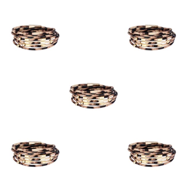 Sonducket magnética Multi-capas Encanto de cuero Accesorio de moda Regalos del día de San Valentín Decoración de fiesta Joyería Café Type2 NO2