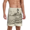thumbnail image 2 of Kdxio Vineyard Landscape Print Mens Sleep Shorts Bottoms Soft Comfy Pajama Wear Pants with Drawstring Pockets, 2 of 7