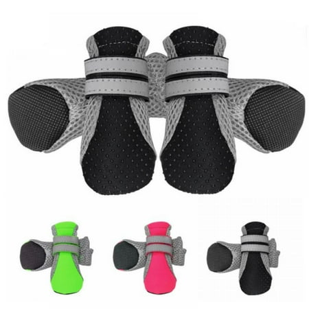 4Pcs/Lot Lightweight Dog Boots Reflective Pet Dog Shoes Paw Protector With Anti-Slip Sole For Small and Big Dogs
