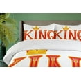 thumbnail image 4 of Ambesonne King Duvet Cover Set, Capital Letter King Words, Queen, Vermilion and Yellow, 4 of 6