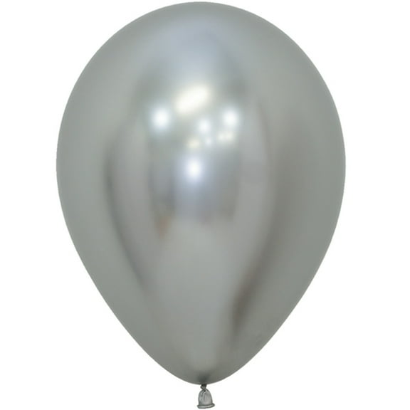 11 inch Sempertex Reflex Silver Latex Balloons (50 Pack) - Party Supplies Decorations