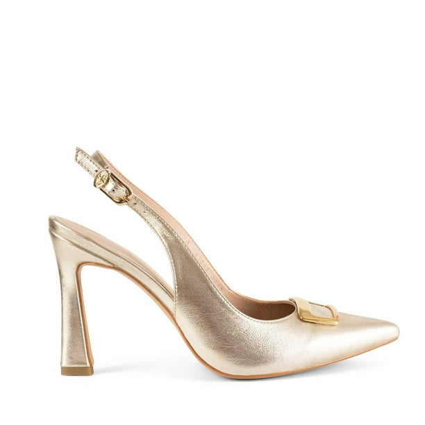 Zapatillas para Dama Tacones para Mujer Davenia de Piel Dorados