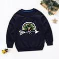 thumbnail image 2 of Otqutp Crewneck Pullovers for Baby Toddler Boys Girls Sweater Autumn/Winter Rainbow Print Long Sleeve Round Neck Hatless Sweater Party Birthday School(Navy,11-12 Years), 2 of 4