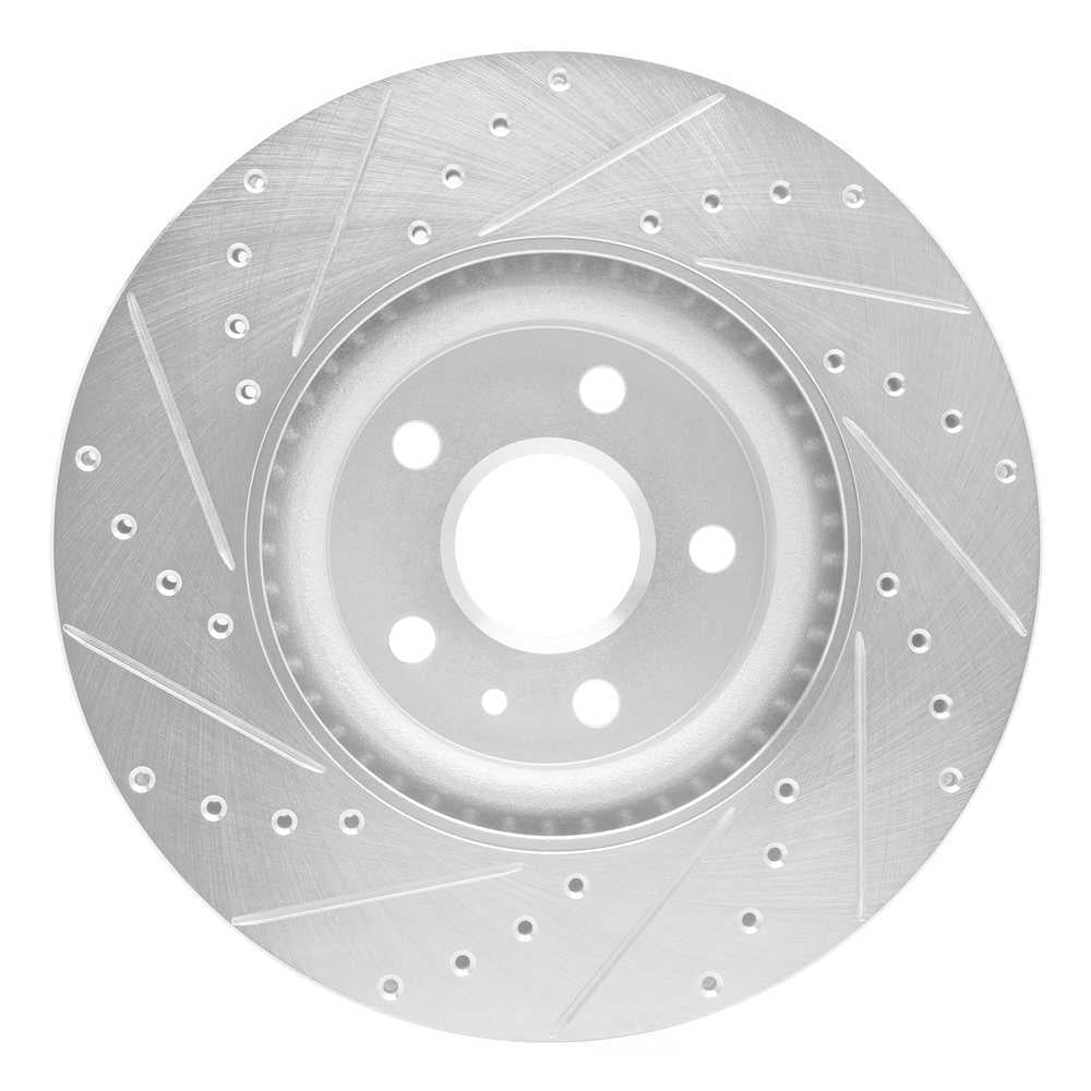 Dynamic Friction Company 631-46027R DFC Brake Rotor - Drilled And Slotted - Silver