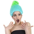 thumbnail image 5 of HPO Unisex /Teen's Troll Wig, Bluish Green Straight Cosplay & Halloween Wigs, Synthetic Fiber Hair,, 5 of 8