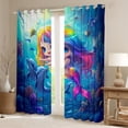 thumbnail image 3 of Feelyou Mermaid Princess Teens Black Out Curtains, Kawaii Ocean Dolphin Curtains Pack of 2 (42x63 Each), Dreamy Marine Fairy Tale Bedroom Curtains, Black Out Curtains Decor, 3 of 7
