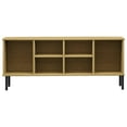thumbnail image 2 of vidaXL Shoe Rack with Metal Legs Brown 106x35x45 cm Solid Wood OSLO, 2 of 4