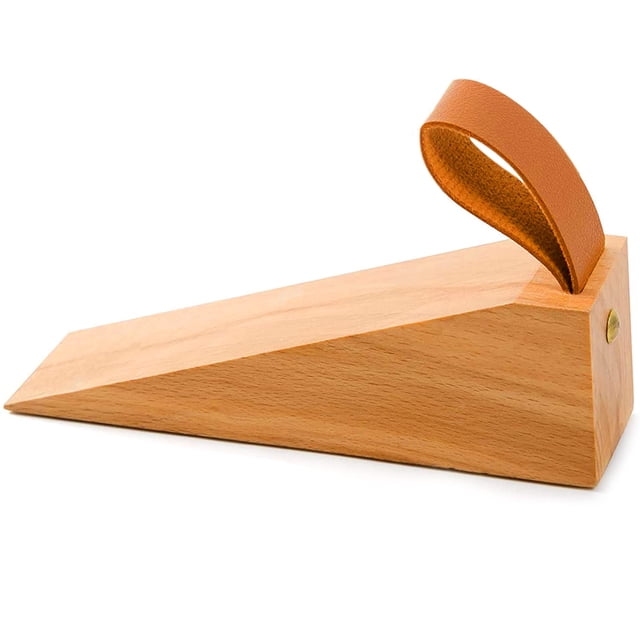 Tope de puerta de madera, cuñas de puerta antideslizantes de madera maciza, cuña de tope de puerta resistente y duradera, tope de puerta apto para puerta