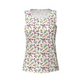 thumbnail image 4 of Xecao Cute Flower print women's scoop neck, loose-fit workout tank tops for the gym., 4 of 9