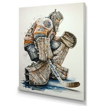 Designart Goal Keeper During Hockey Game I Canvas Wall Art