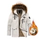 thumbnail image 4 of Parkas de invierno nuevas y cálidas y gruesas de lana para hombre, chaqueta tipo parka con cuello de piel y capucha impermeable, abrigo informal de moda de otoño para hombre, 4 of 4