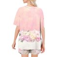 thumbnail image 3 of Conjunto de Pijama de las Mujeres de Moda Casual Color Sólido Casa Manga Corta Cuello Redondo Superior Y Pantalones, Ropa de Salón, 3 of 8