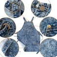thumbnail image 2 of Delantal de trabajo Jeanerlor de mezclilla de algodón con bolsillos para mujer, color azul, 2 of 9