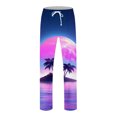 thumbnail image 3 of Afdoent Mens Casual Pants Male Spring Summer Fashion Printed Coconut Tree Theme Pants Classic, 3 of 5