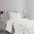 thumbnail image 5 of Ambesonne Winter Quilted Bedspread Set 2 Pcs, Ornate Snowflake Motifs, Twin Size, Grey White, 5 of 6