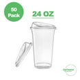 thumbnail image 2 of Gailware Clear Plastic Cups with Strawless Sip Lids, Disposable, 24 oz, 50 Count., 2 of 7