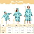 thumbnail image 3 of Wearable Blanket with Sleeves and Pocket Oversized Hooded Sweatshirt 3-14 YR Turquoise Blue Butterfly Pattern S, 3 of 7