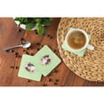 thumbnail image 4 of Carolines Treasures CK4366FC Tricolor Cavalier Spaniel Green Flowers Foam Coaster Set of 4 3 1/2 x 3 1/2 multicolor, 4 of 4