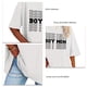 thumbnail image 5 of Blusa blanca de estilo casual, talla XL, de gran tamaño, con cuello redondo, estampado de letras y hombros caídos, 5 of 5