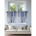 thumbnail image 4 of Abstract Navy Blue Tier Curtains 24 Inch Length,Sheer Curtains for Bedroom Living Room Window Vintage Grey Street Painting Art Rod Pocket Drapes Kitchen Curtains Small Half Window 27.5"x24" 2 Panels, 4 of 6