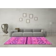 thumbnail image 3 of Ahgly Company Indoor Round Abstract Pink Modern Area Rugs, 7' Round, 3 of 4