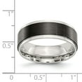 thumbnail image 4 of Stainless Steel Polished With Black IP-plated Brushed Center 8mm Band Size: 12; for Adults and Teens; for Women and Men, 4 of 4